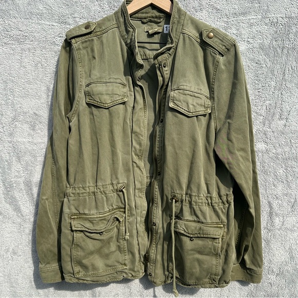 Lucky Brand Jackets & Blazers - Lucky Brand Green Utility Military Jacket Large Cotton Jacket Cargo Pockets